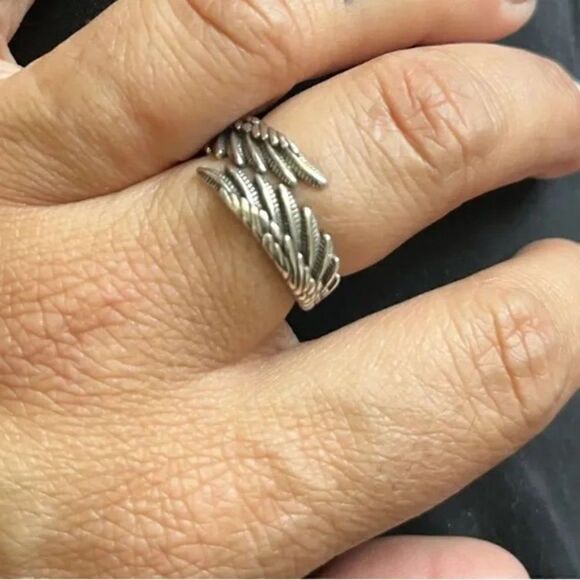 Vintage Style 925 Sterling Silver Wings Wrap Adjustable Ring - Picture 4 of 6